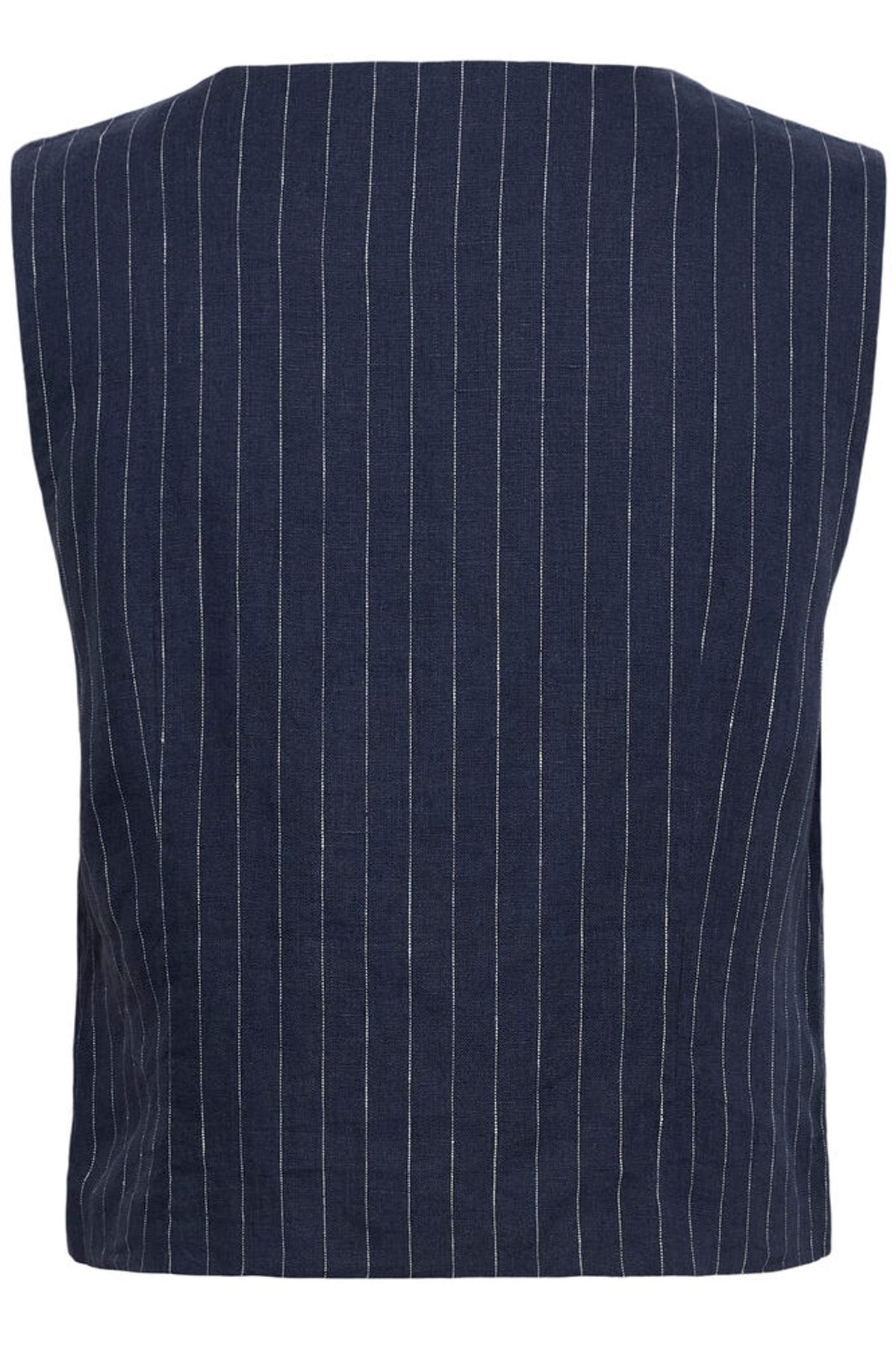 Part Two Azania Waist Coat In Blue Nights Pinstripe