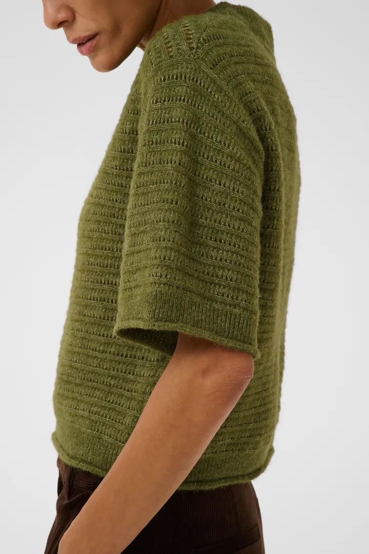 Part Two Cerys Pullover In Green Melange