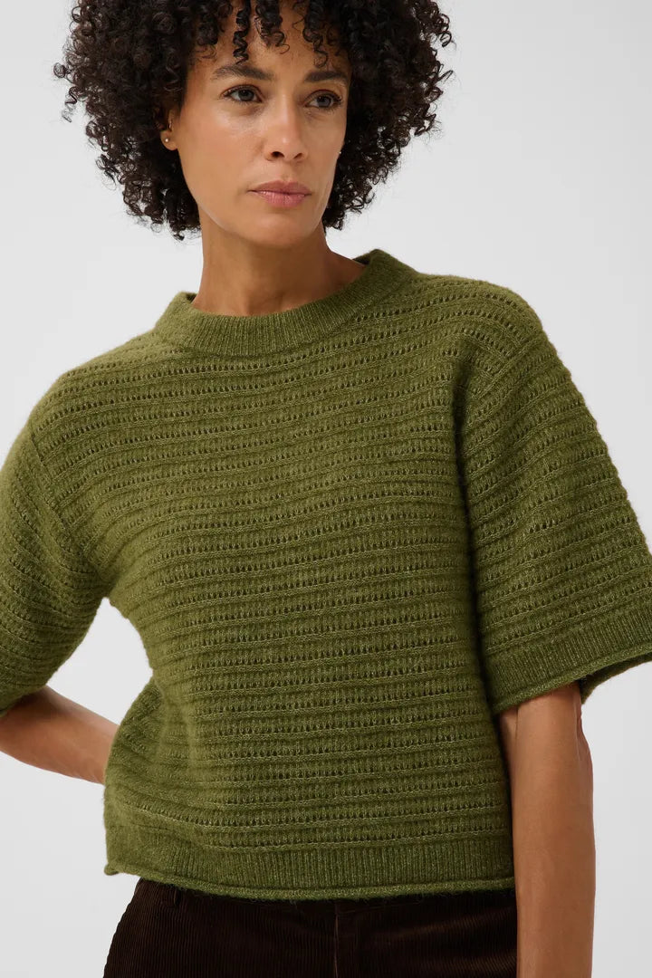 Part Two Cerys Pullover In Green Melange