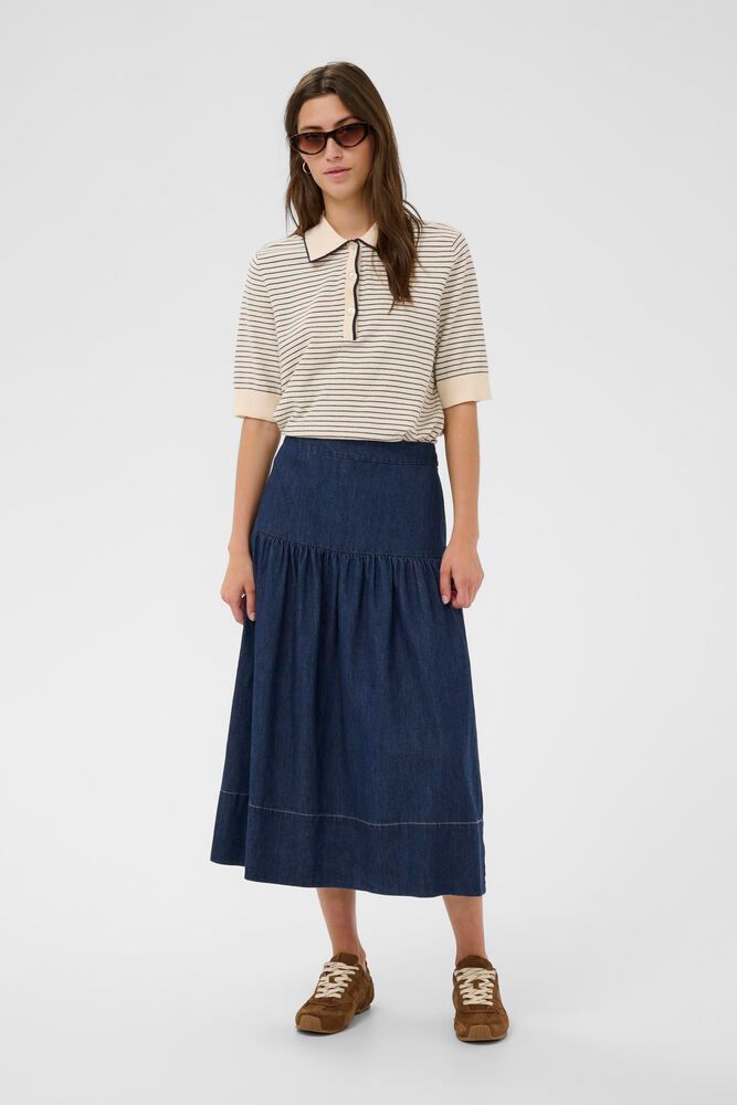 Part Two Nellia Skirt In Dark Blue Denim