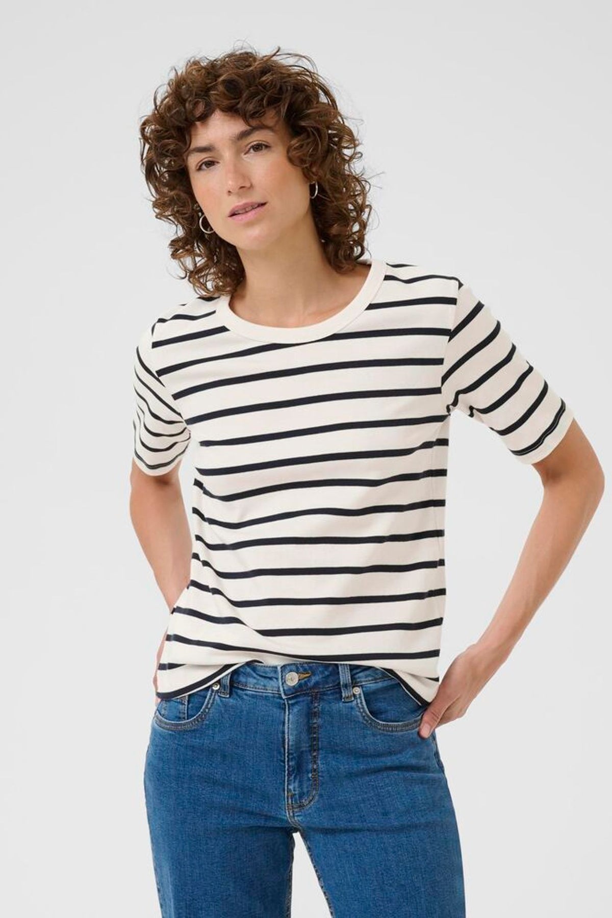 Part Two Ratana T Shirt In Dark Navy Stripes