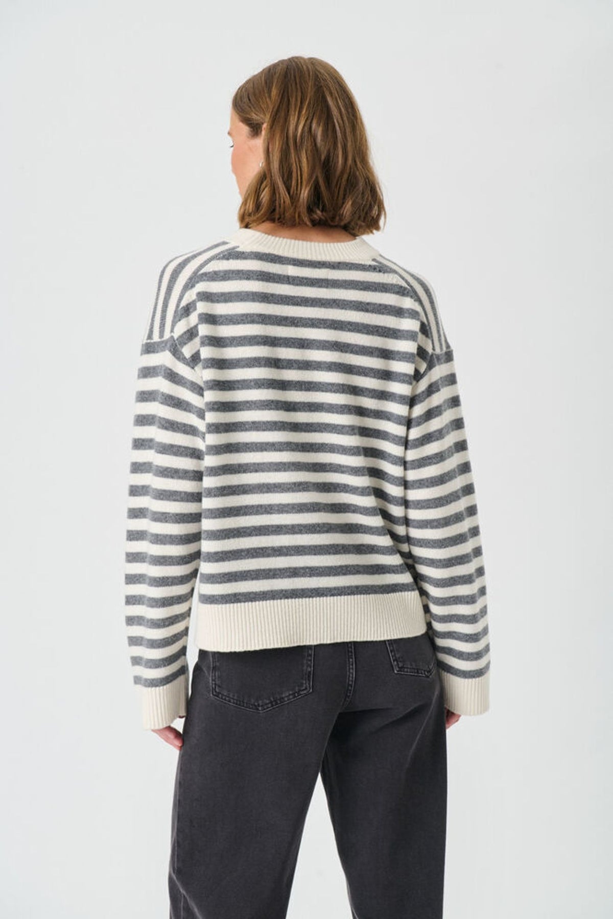 Part Two Vinas Pullover in Grey Melange/White