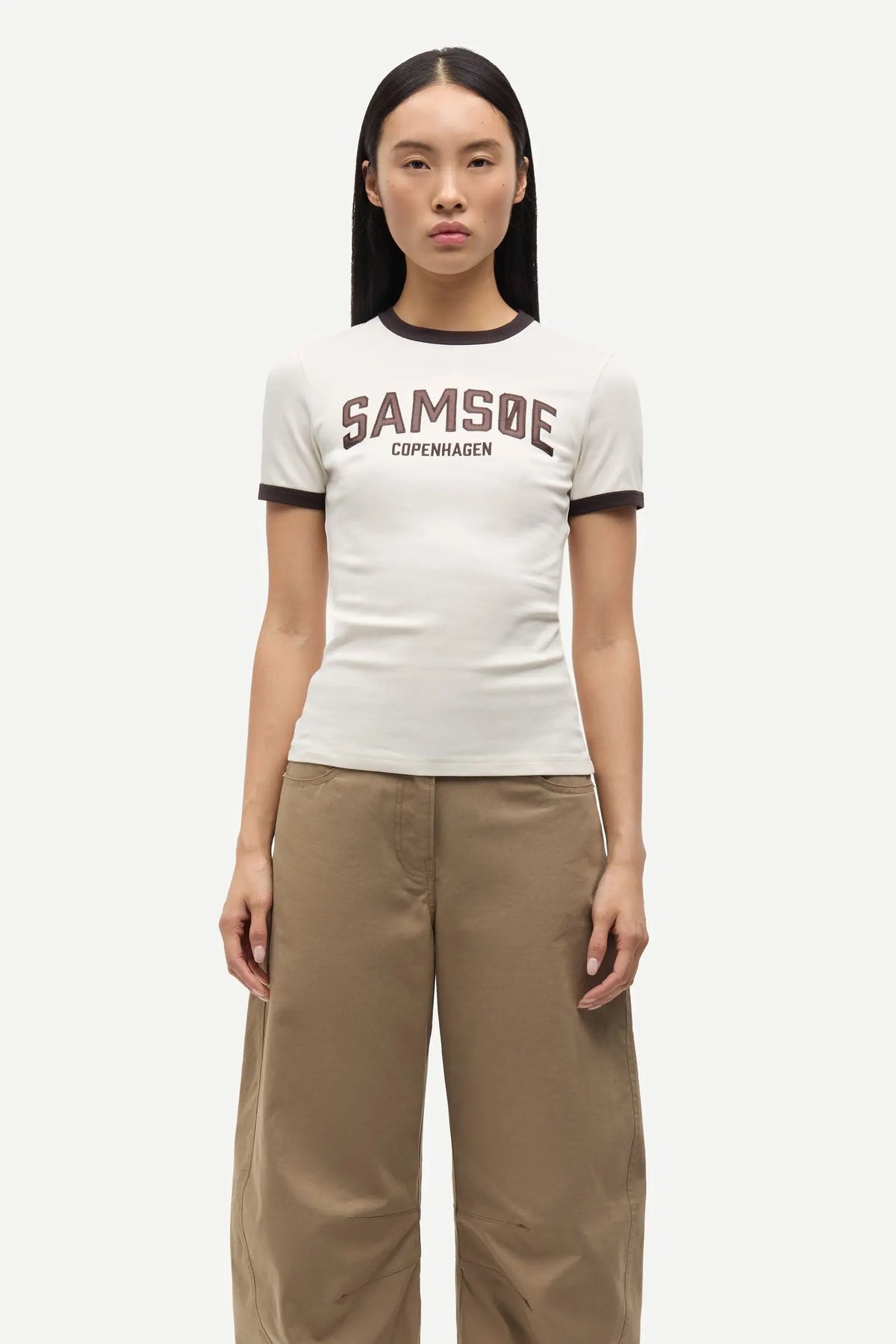 Samsoe Sabond SS T-shirt In Egret