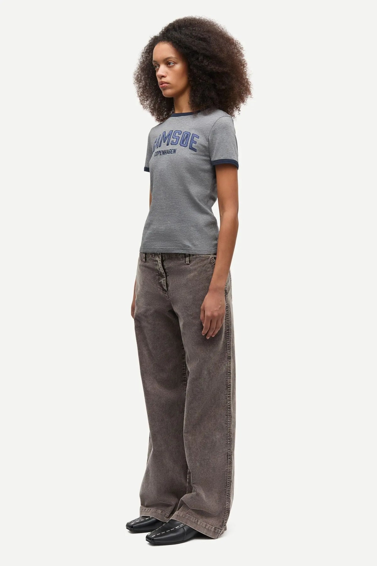 Samsoe Sabond SS T-shirt In Mid Grey Mel