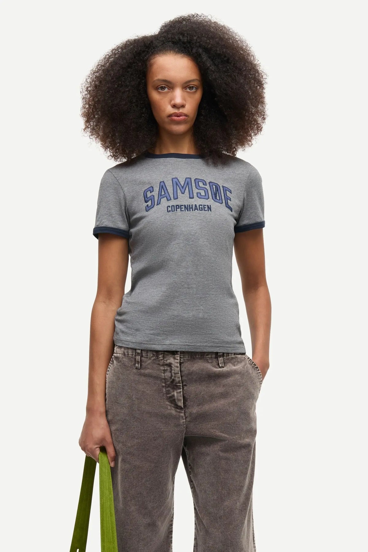 Samsoe Sabond SS T-shirt In Mid Grey Mel