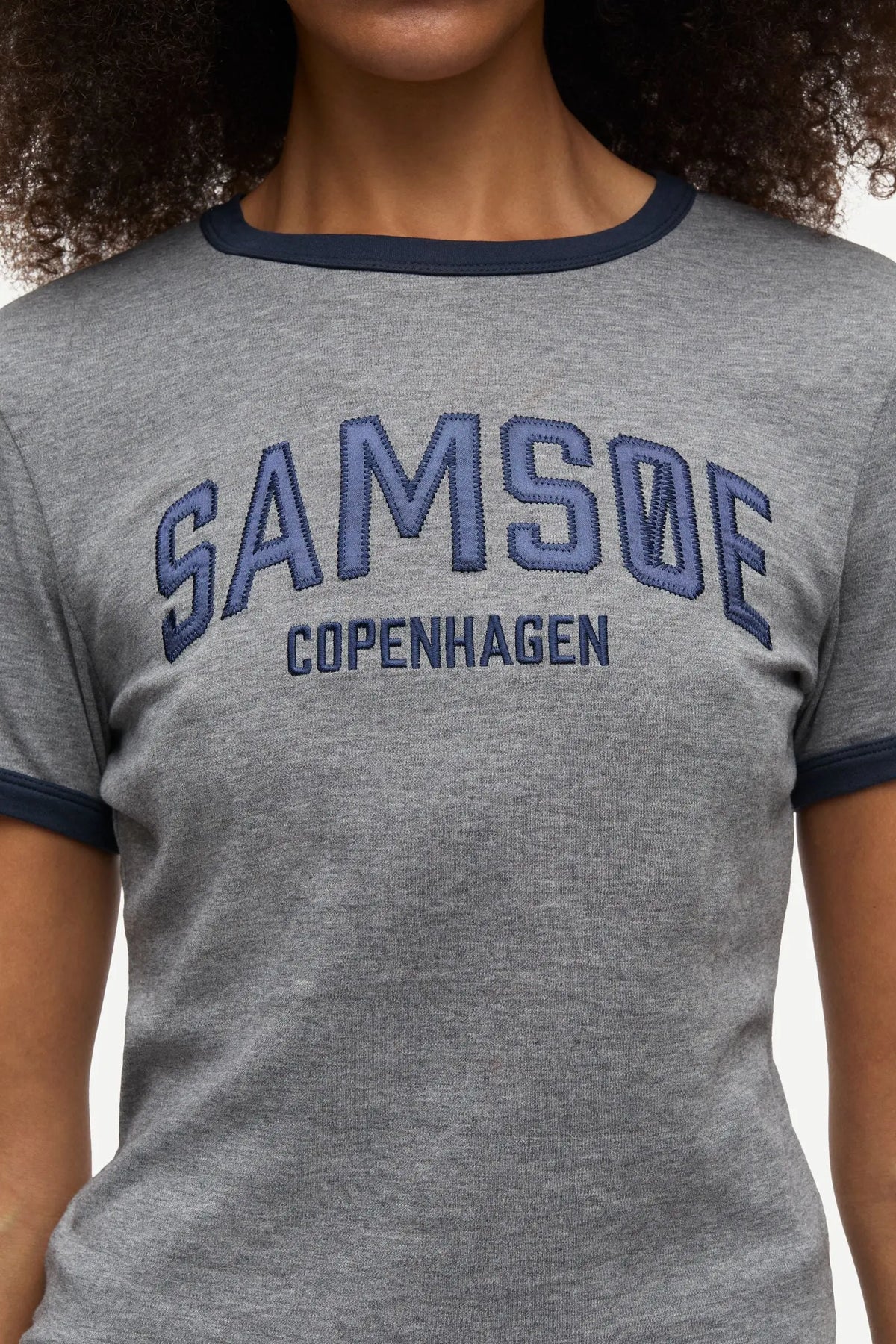 Samsoe Sabond SS T-shirt In Mid Grey Mel