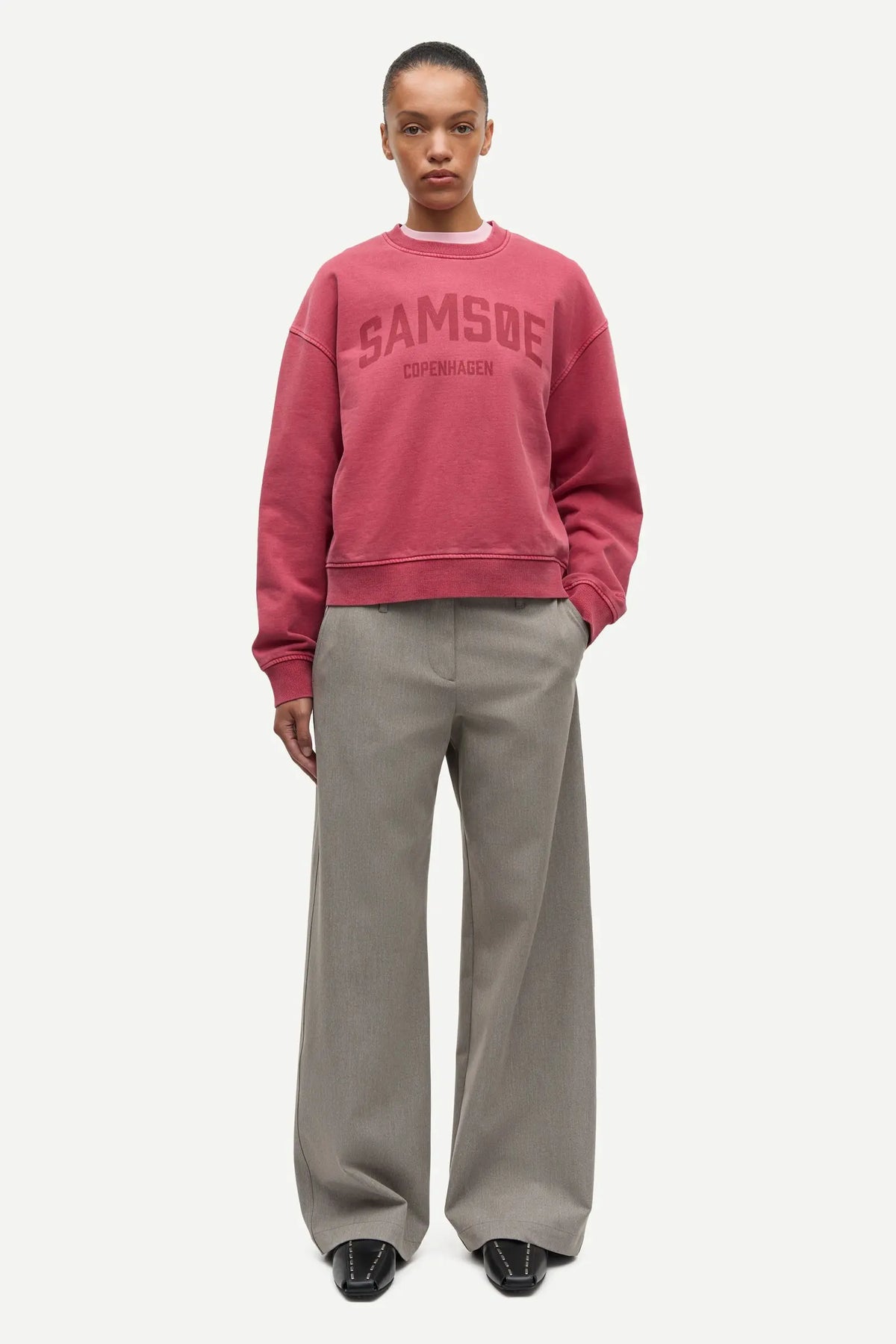 Samsoe Savan Sweat In Tomato Red Pigment