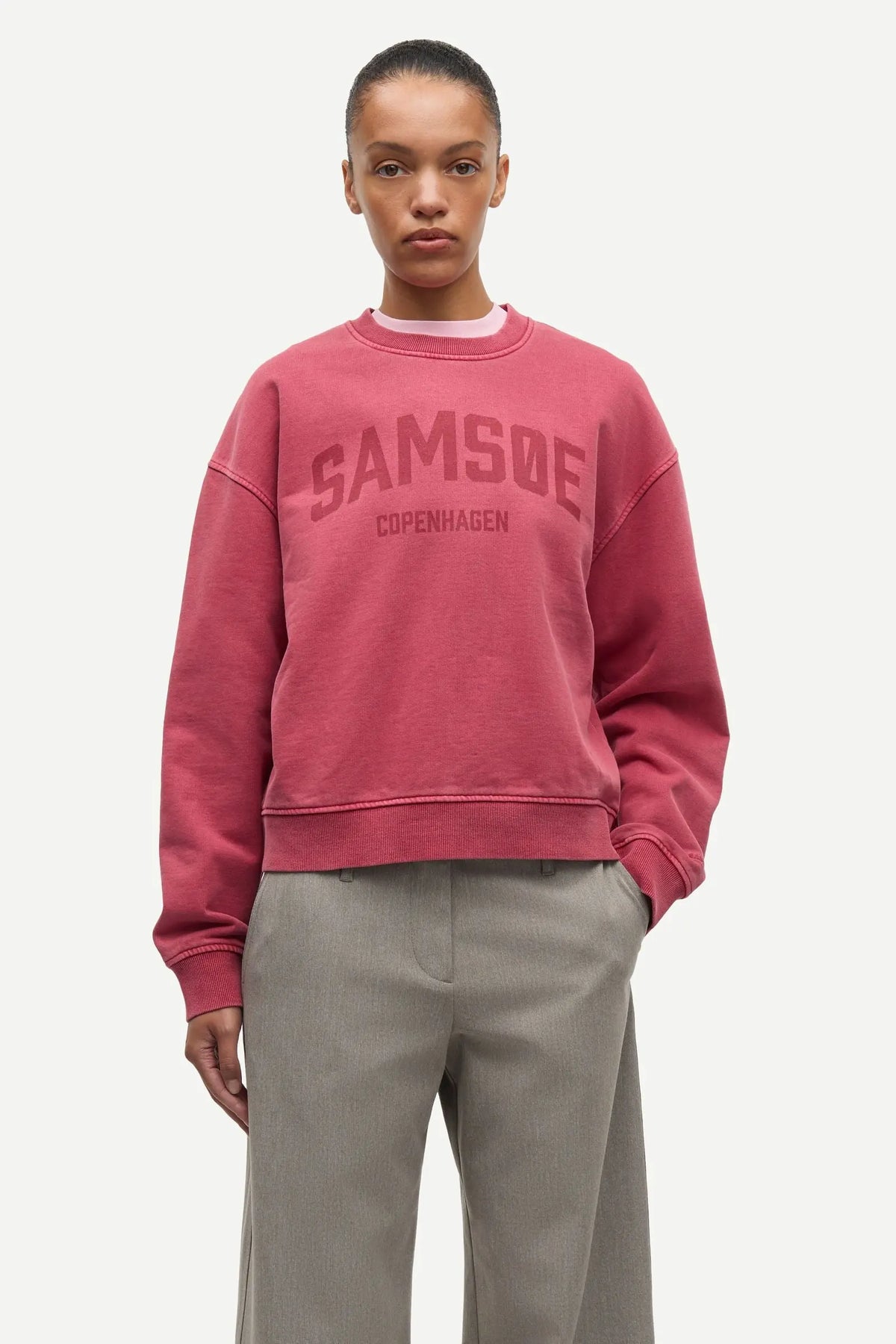 Samsoe Savan Sweat In Tomato Red Pigment