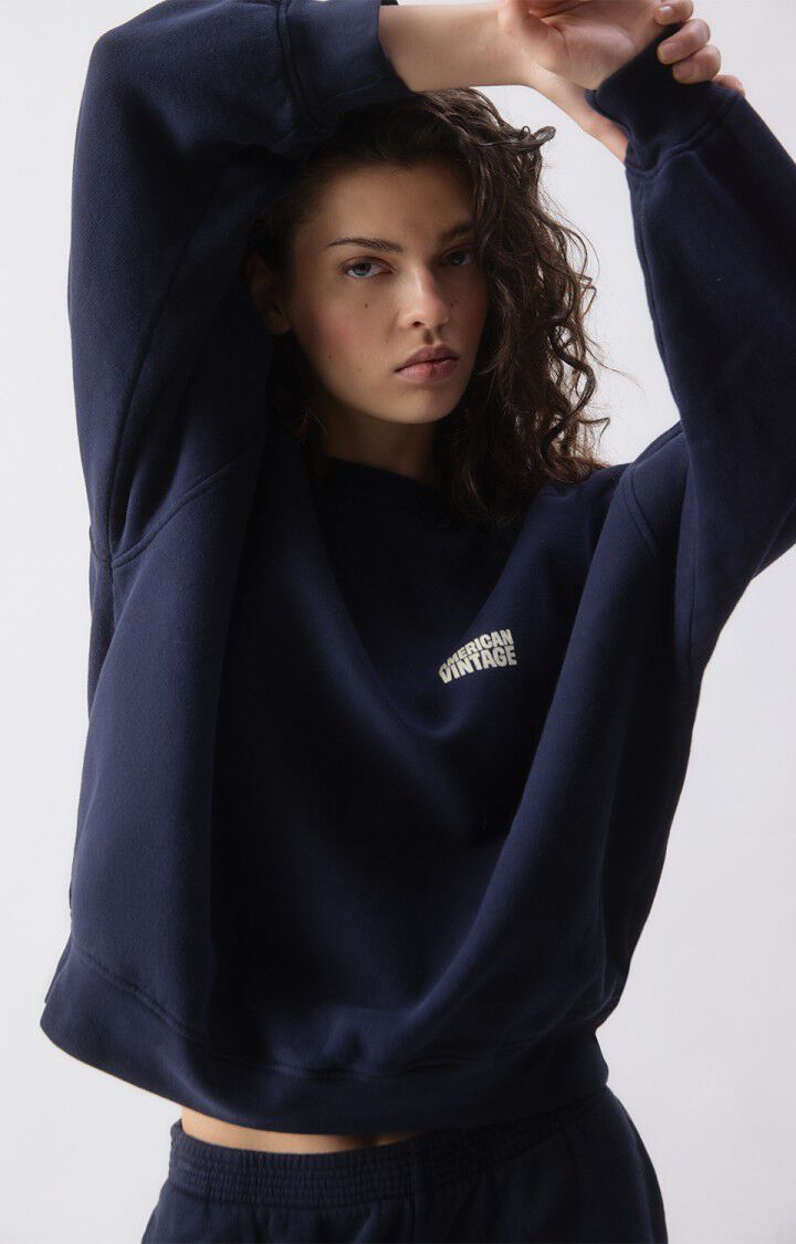 American Vintage Plizzy Sweatshirt in Navy Vintage