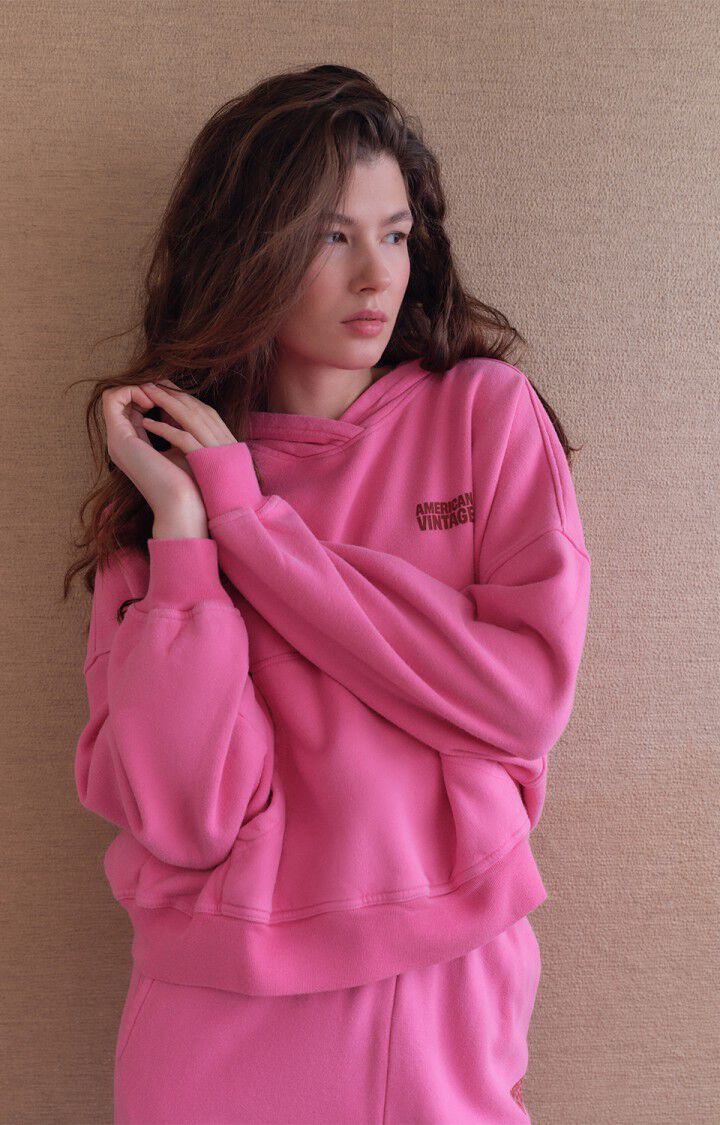 American Vintage Plizzy Hoody in Pink