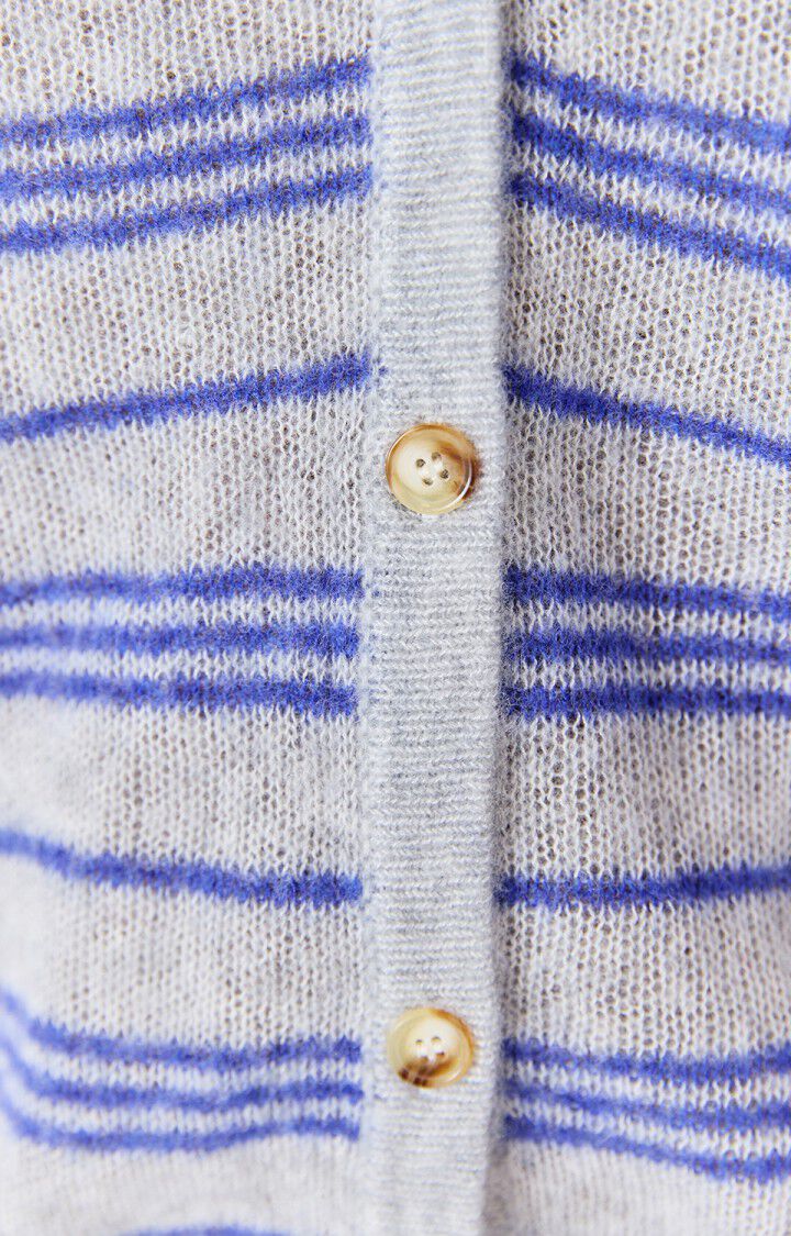 American Vintage Striped Knit Cardigan on Grey and Blue