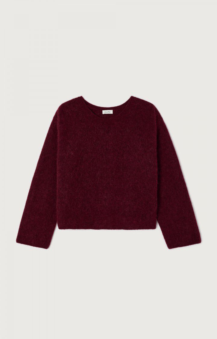 American Vintage Vito Relaxed Fit Knit in Dark Red Melange