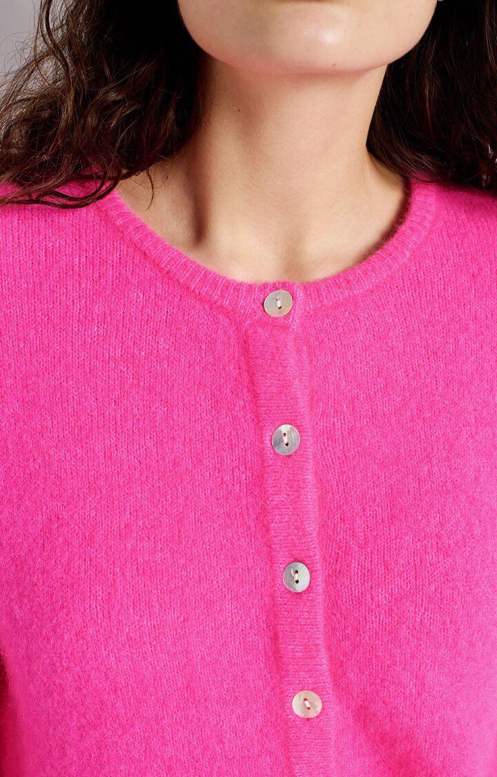 American Vintage Vitow Cardigan in Neon Pink