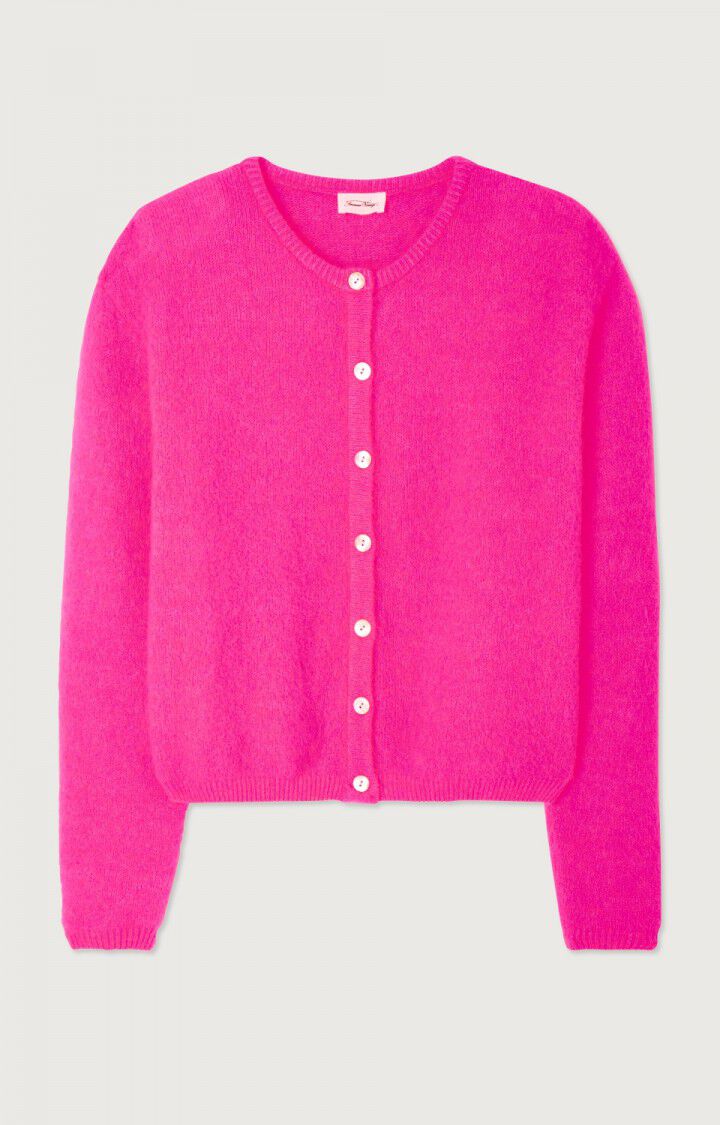 American Vintage Vitow Cardigan in Neon Pink