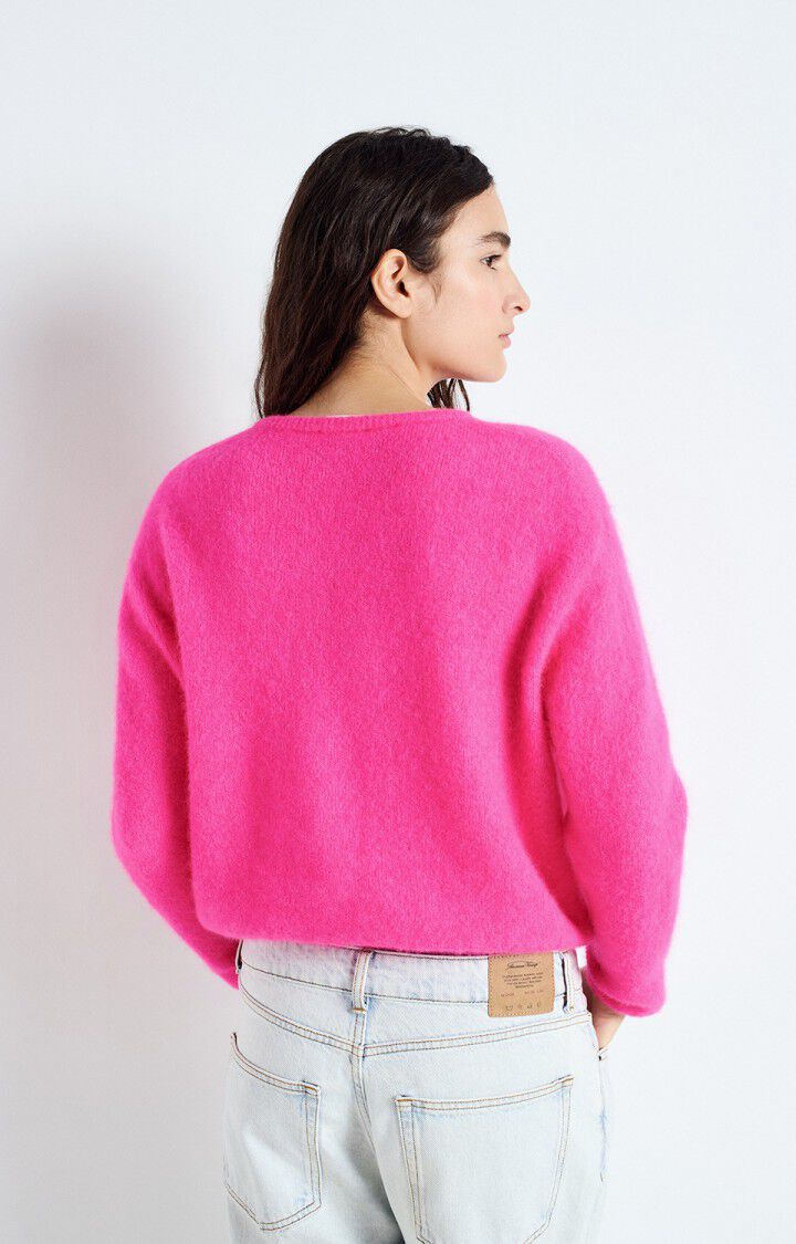 American Vintage Vitow Cardigan in Neon Pink