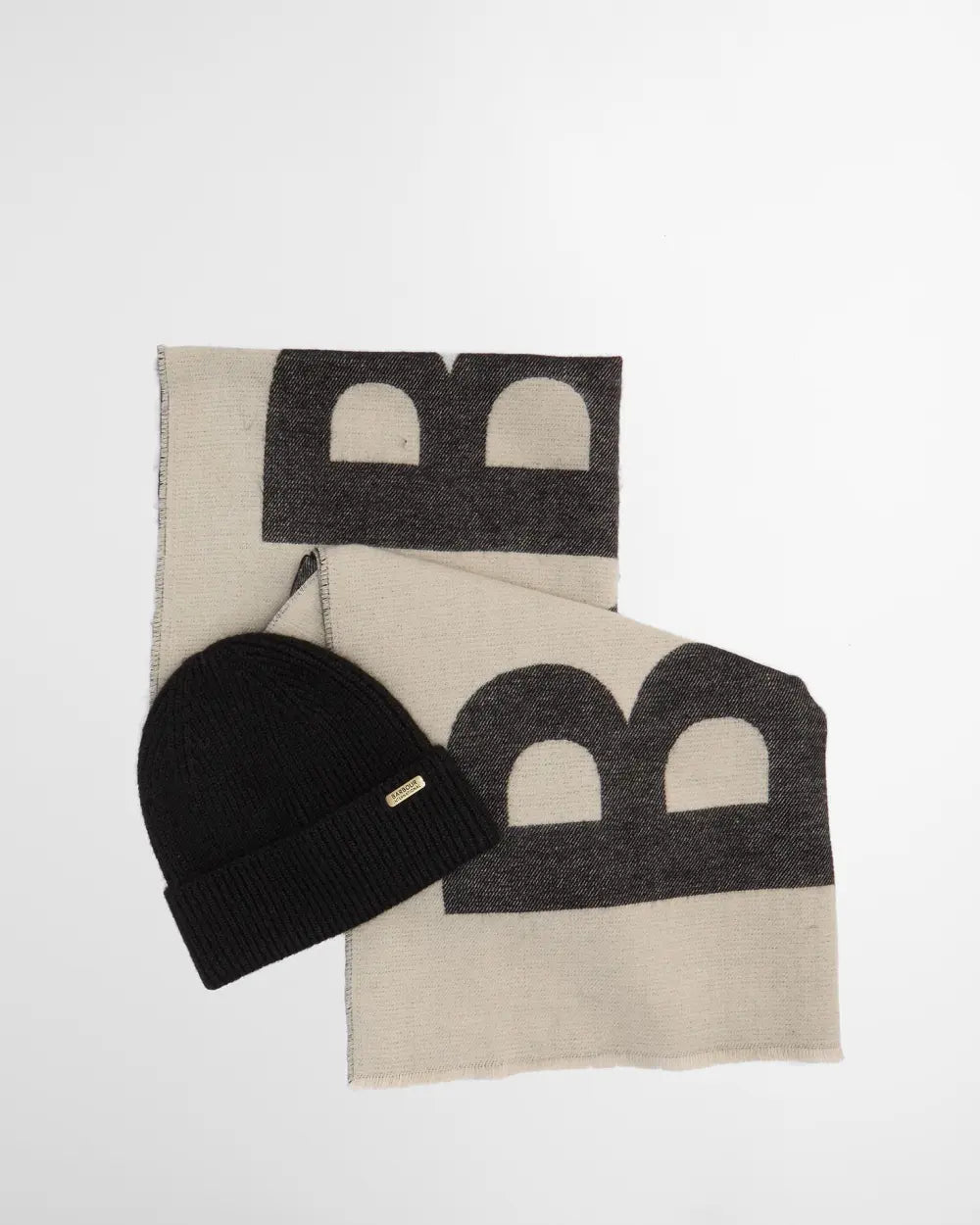 Barbour International Pendle Beanie Hat in Jasmine and Black