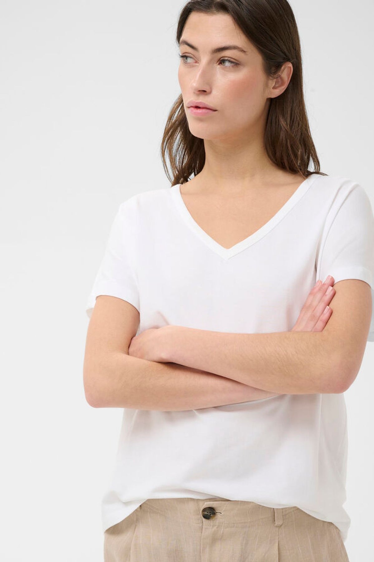 Part Two Evenye V-neck Tee in Bright White