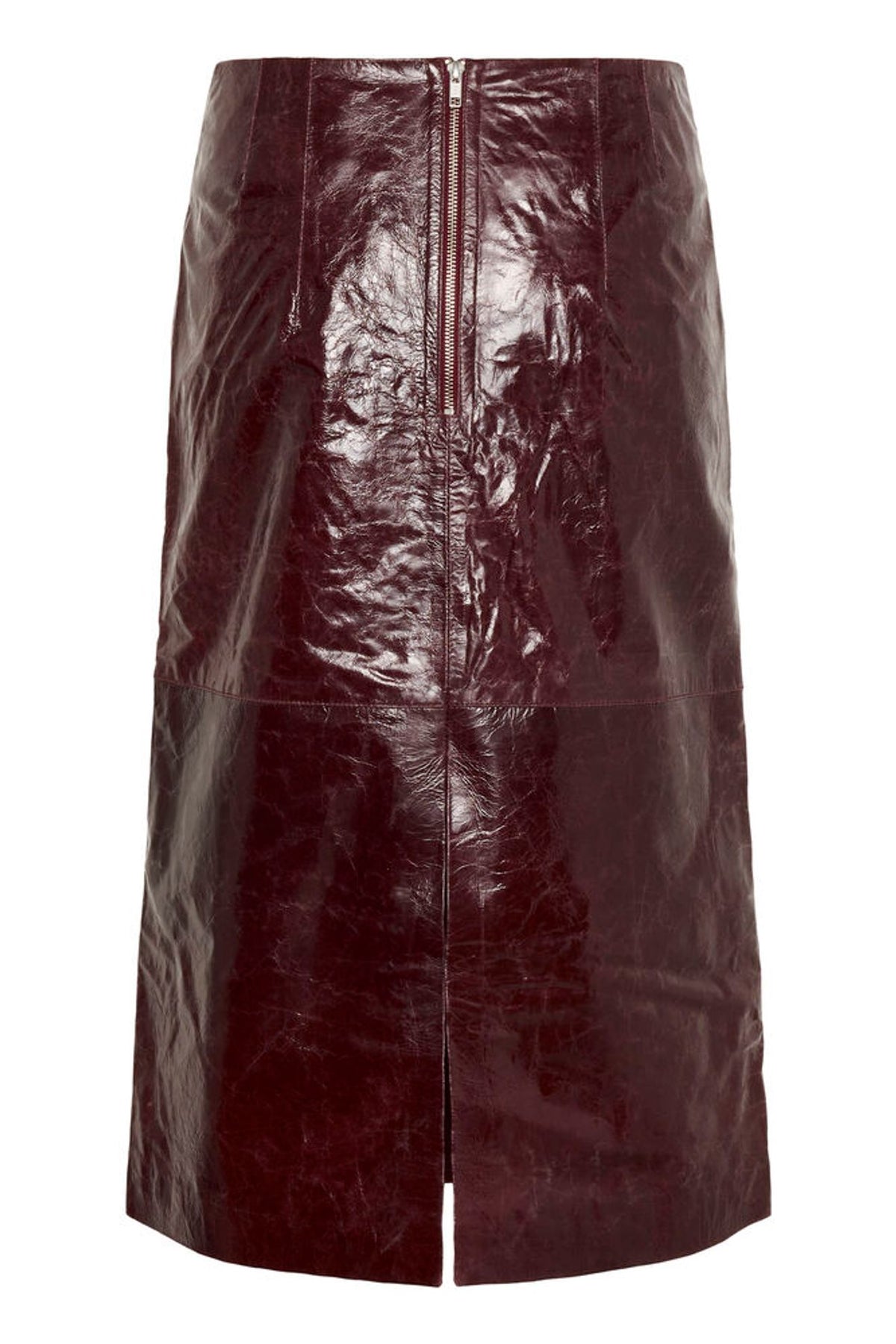 Part Two Sinja Leather Skirt in Shiny Tawny Port