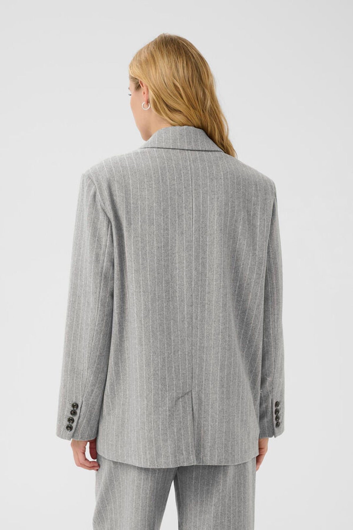 Part Two Somaya Blazer in Medium Grey Pinstripe Blazer
