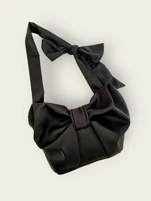 August Night Mini Cross Body Bag in Black Satin