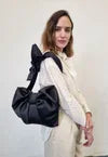 August Night Mini Cross Body Bag in Black Satin