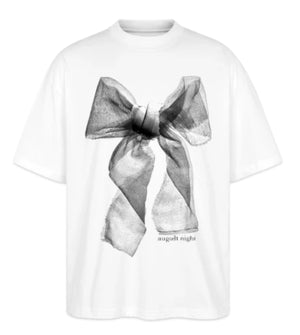 August Night Ghost Bow Tee in White