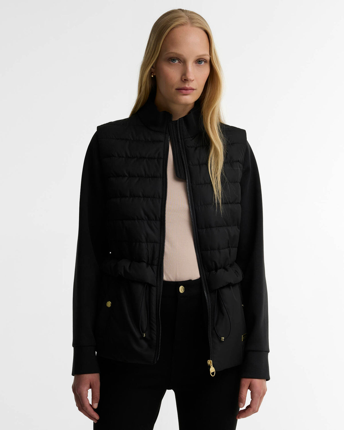 Barbour International Quilted Sweatshirt in Black