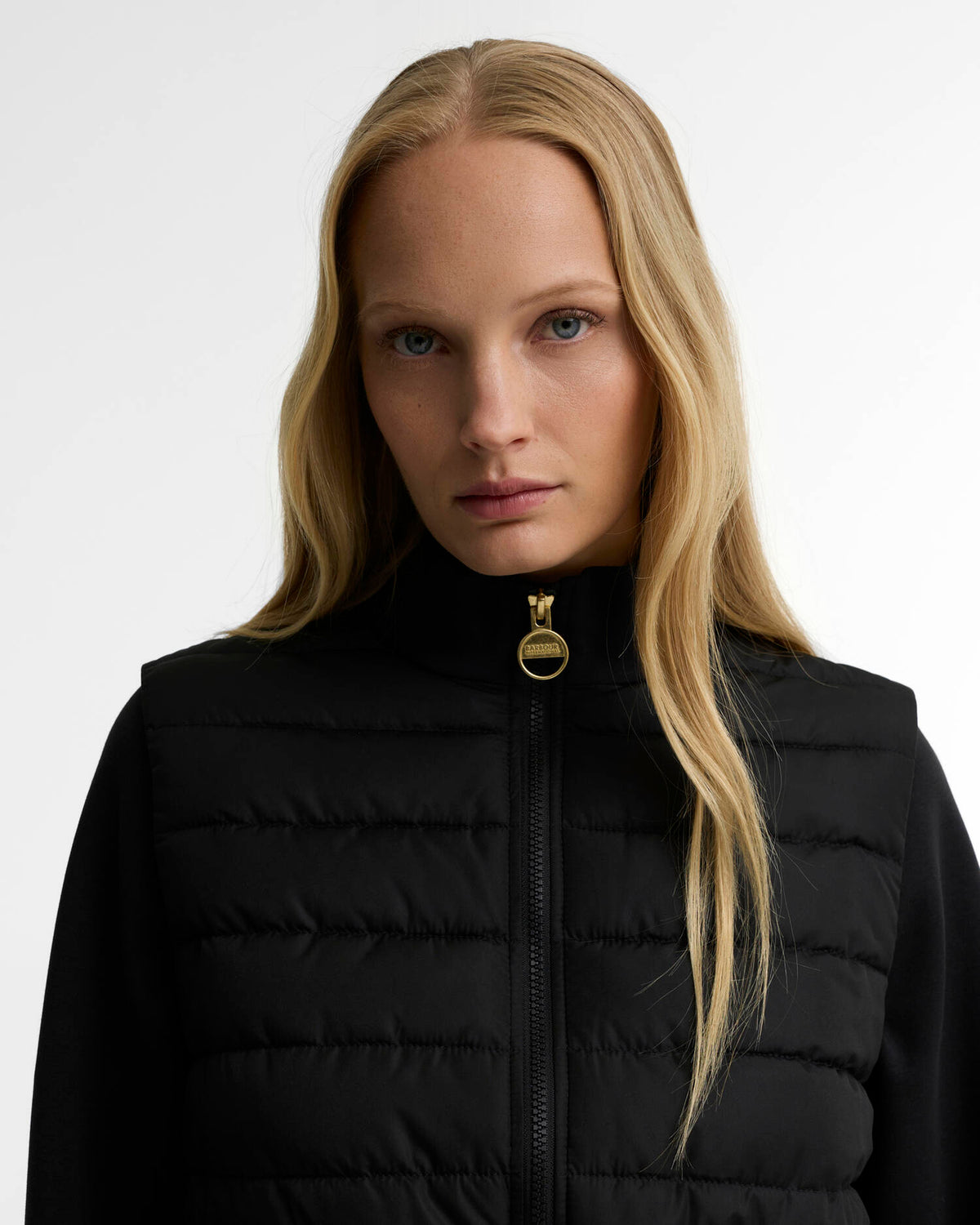 Barbour International Quilted Sweatshirt in Black