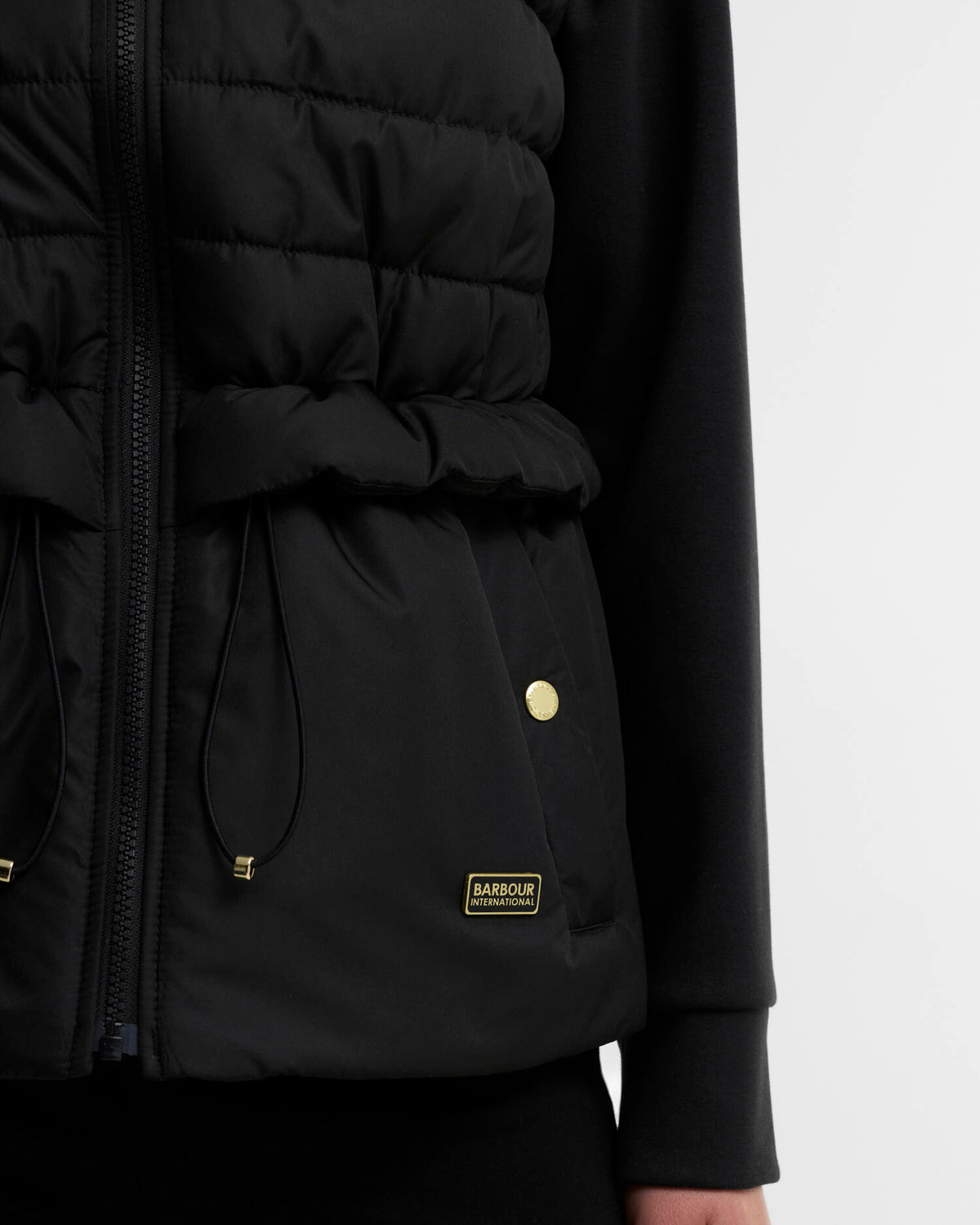 Barbour International Quilted Sweatshirt in Black