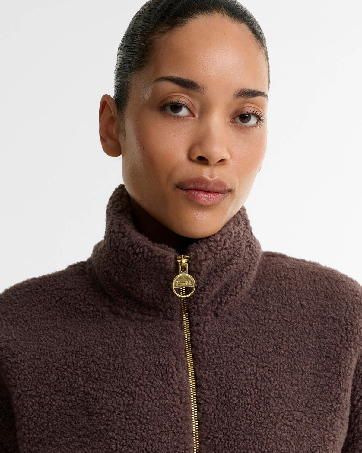 Barbour International Bea Fleece Jacket in Truffle