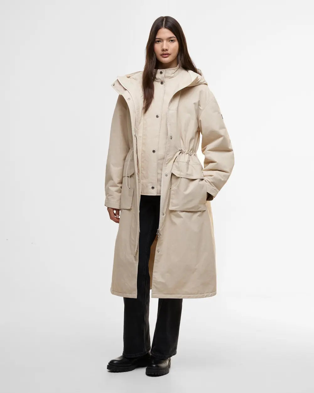 Barbour International Gabriella Showerproof Coat in Jasmine