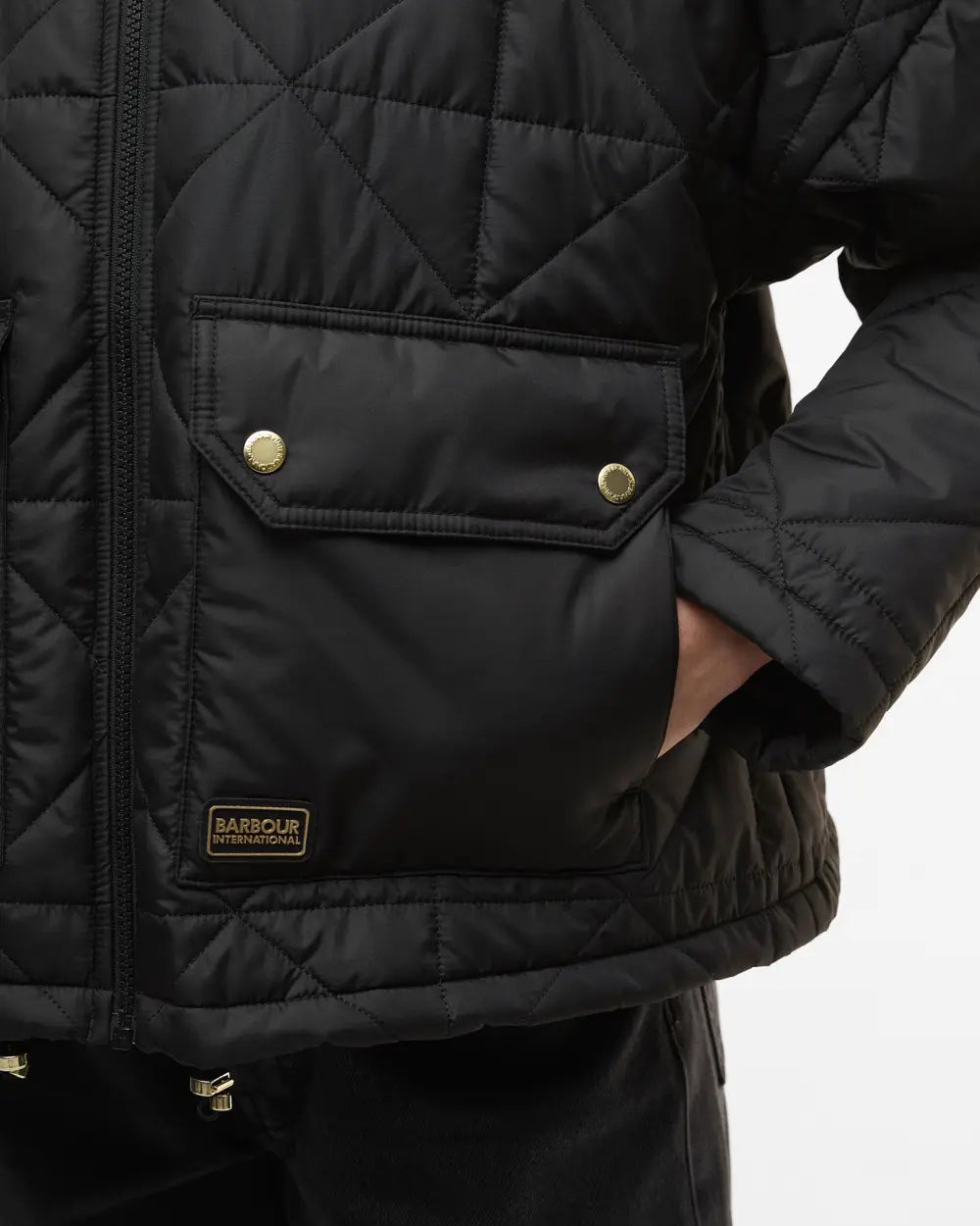 Barbour International Juliana Quilted Jacket in Black