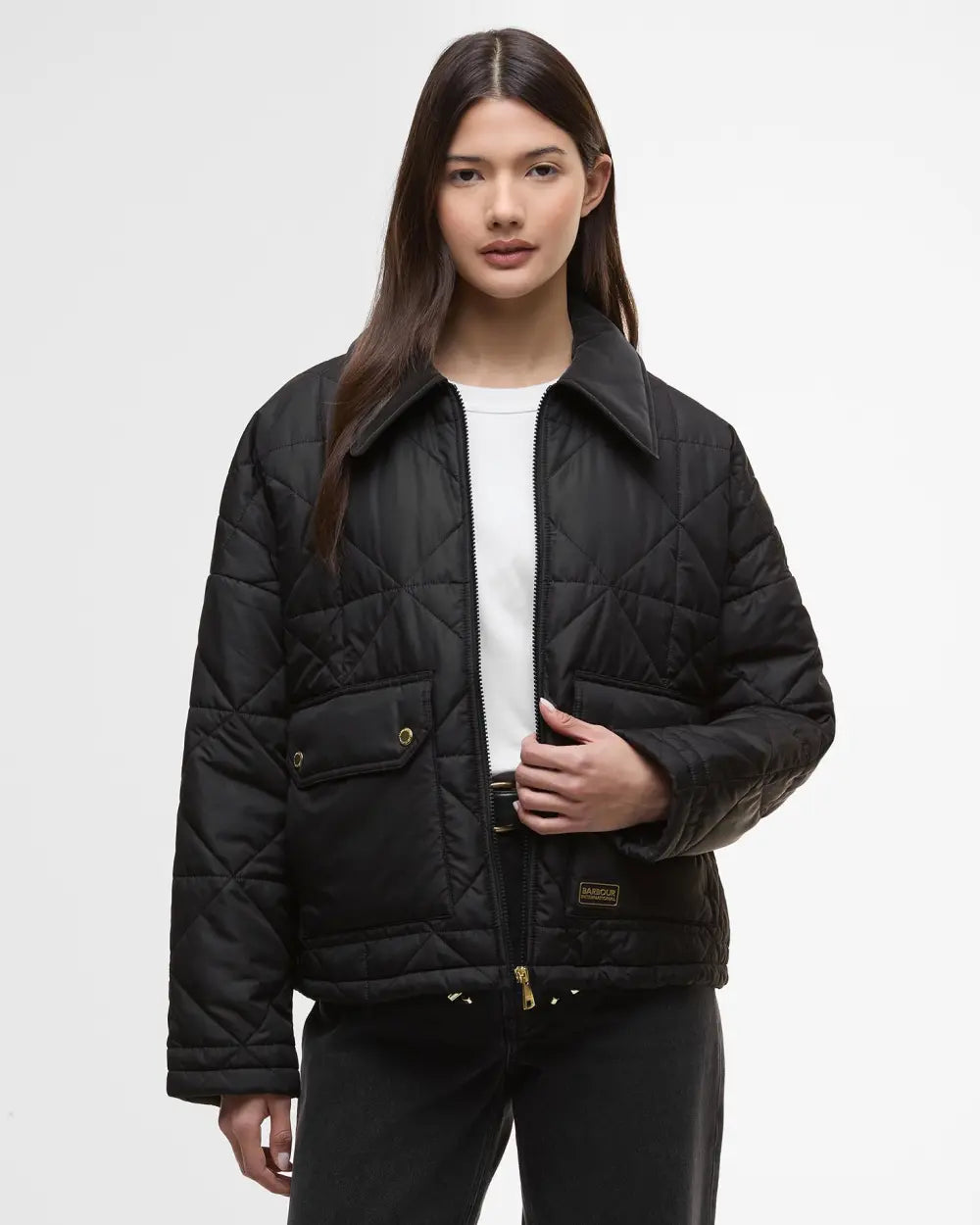 Barbour International Juliana Quilted Jacket in Black