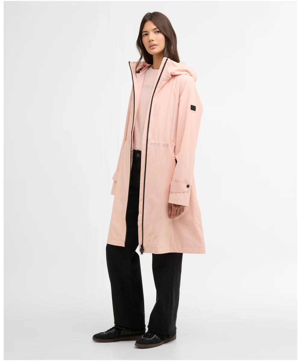 Barbour International Longline Kyra Coat in Desert Pink