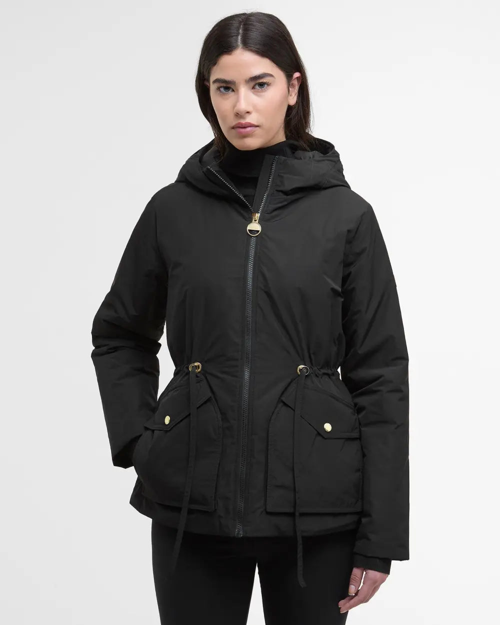 Barbour International Winter Piper Showerproof Coat in Black