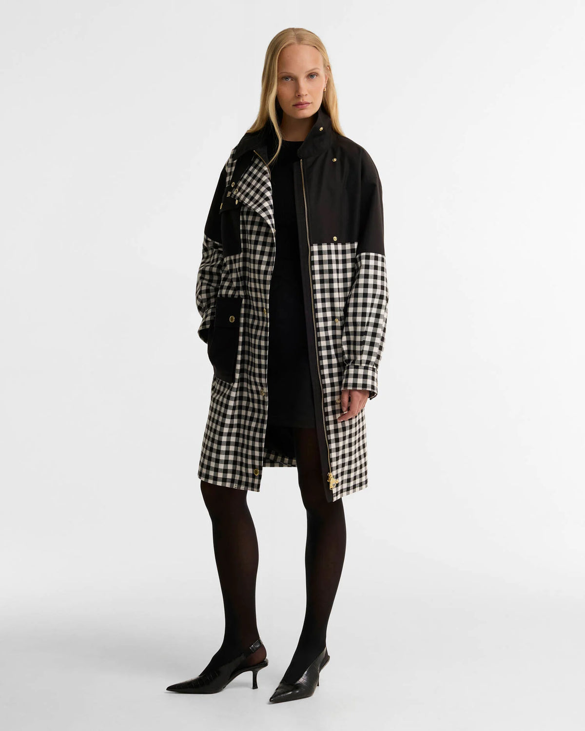 Barbour International Gea Gingham Check Showerproof Coat