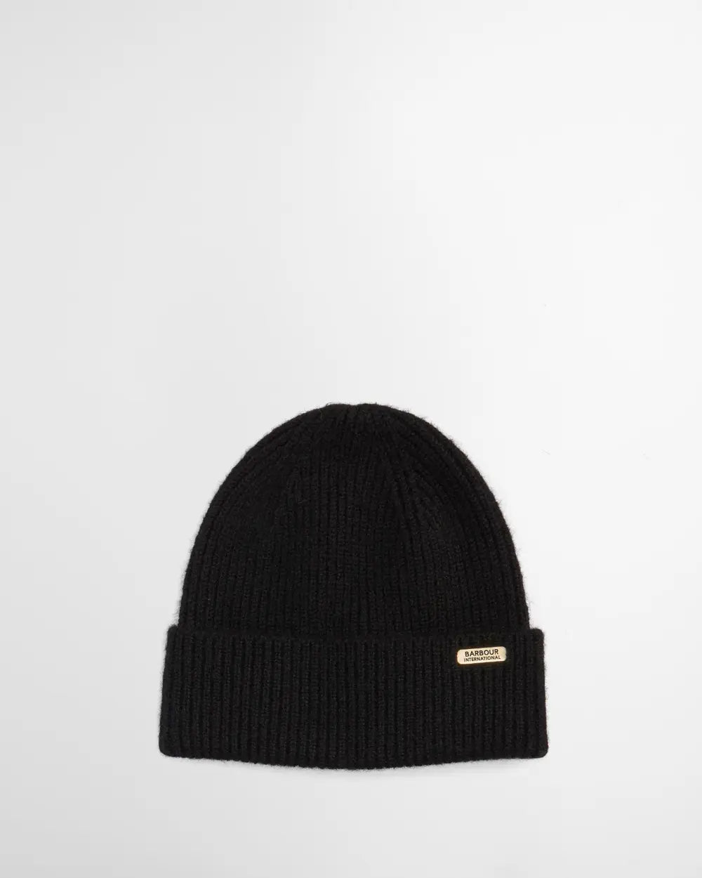 Barbour International Pendle Beanie Hat in Jasmine and Black