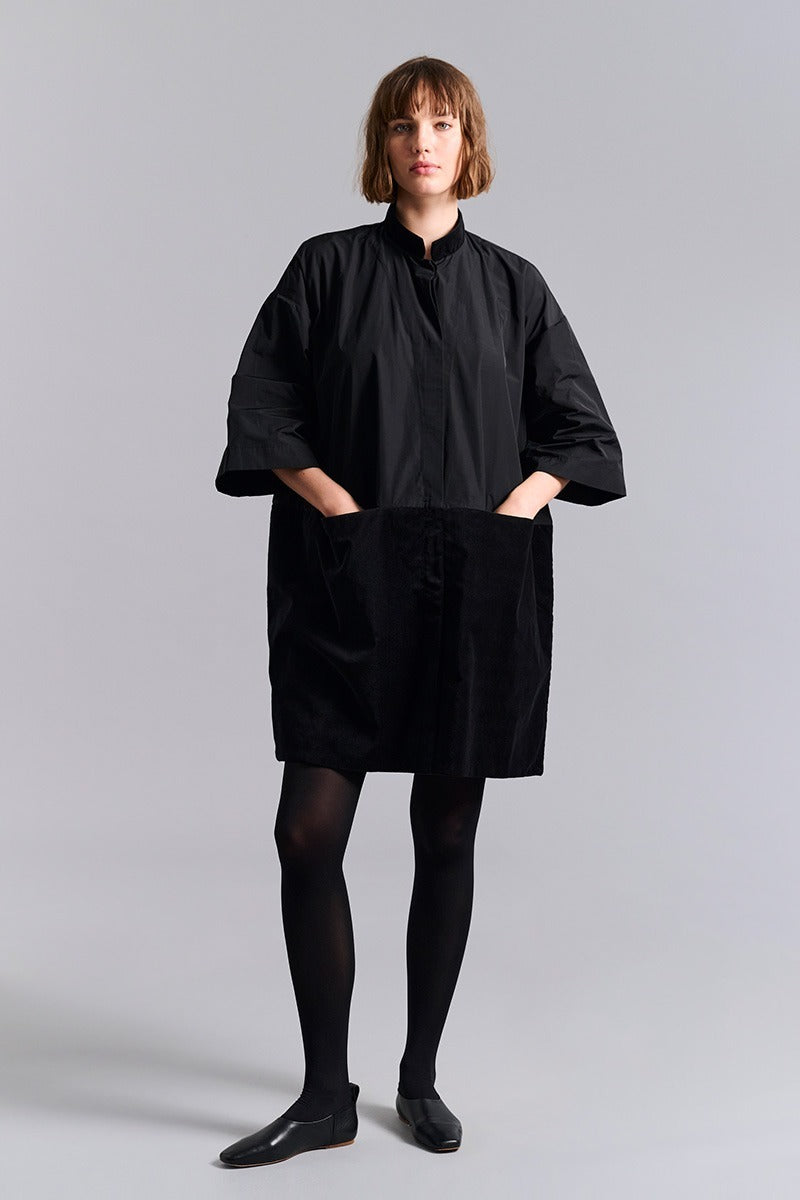 Bitte Kai Rand Fukkura Poplin Coat Dress In Black