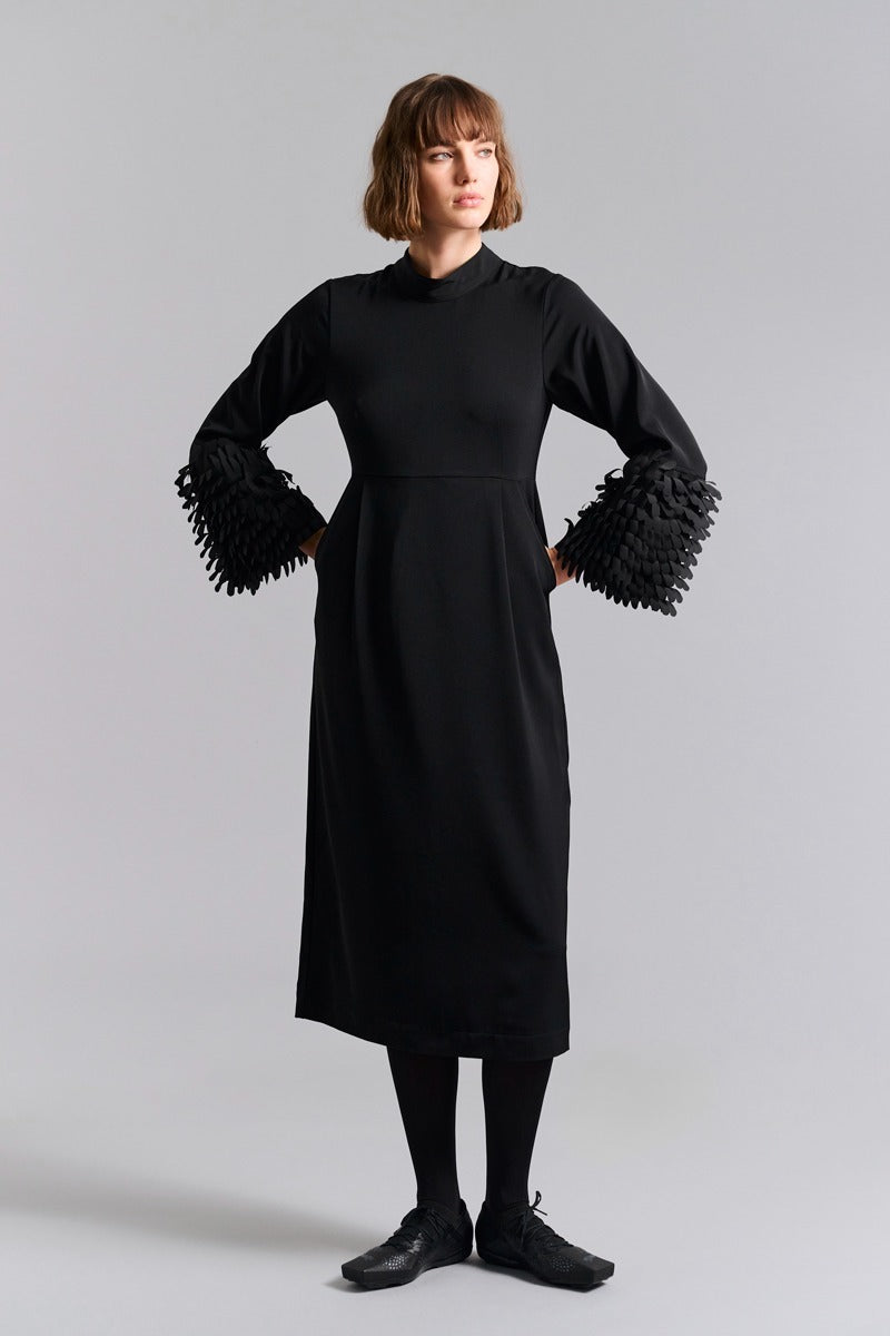 Bitte Kai Rand Dress in Black with Feather Detail