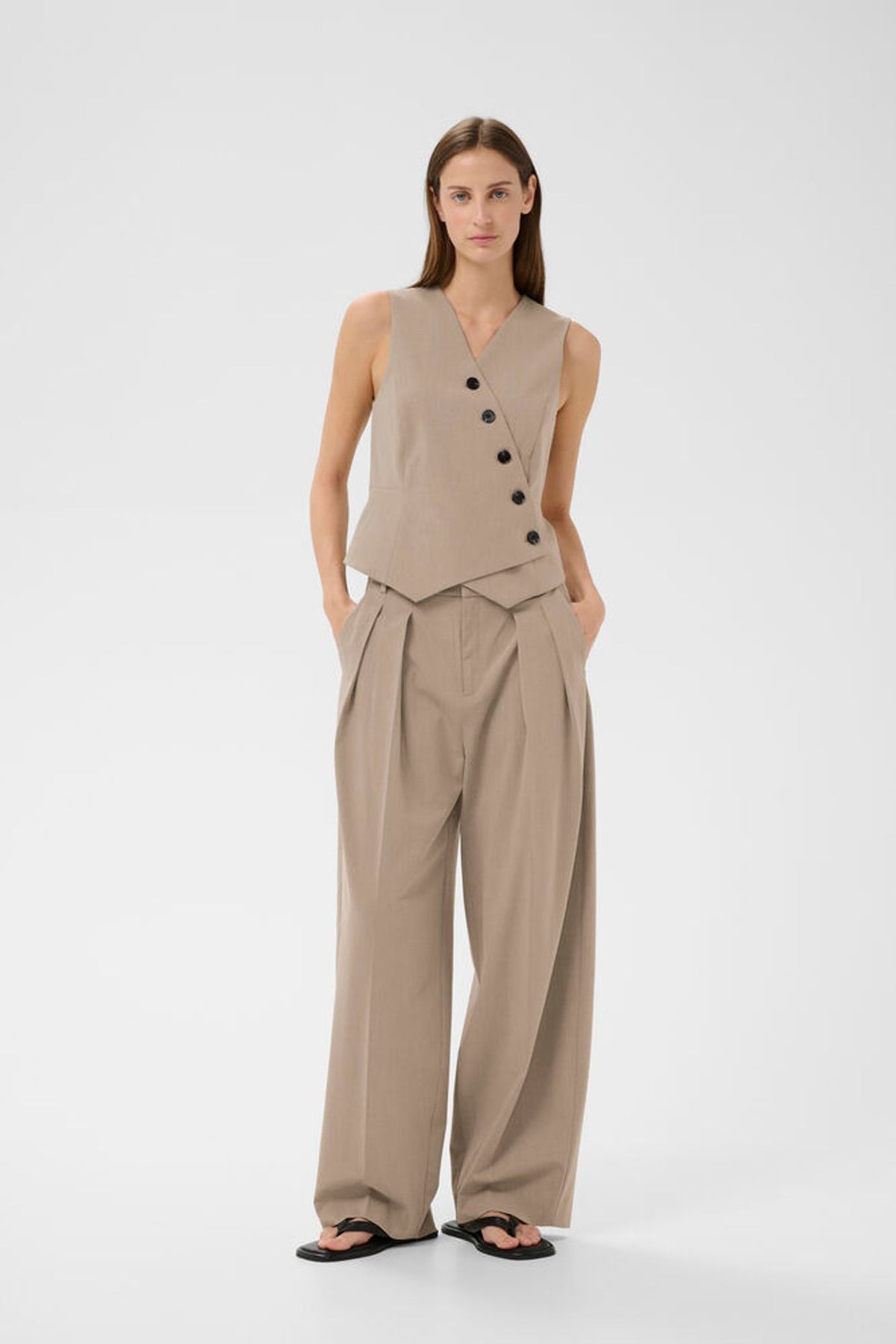 Inwear Cierra Wide Pant In Cornstalk Melange