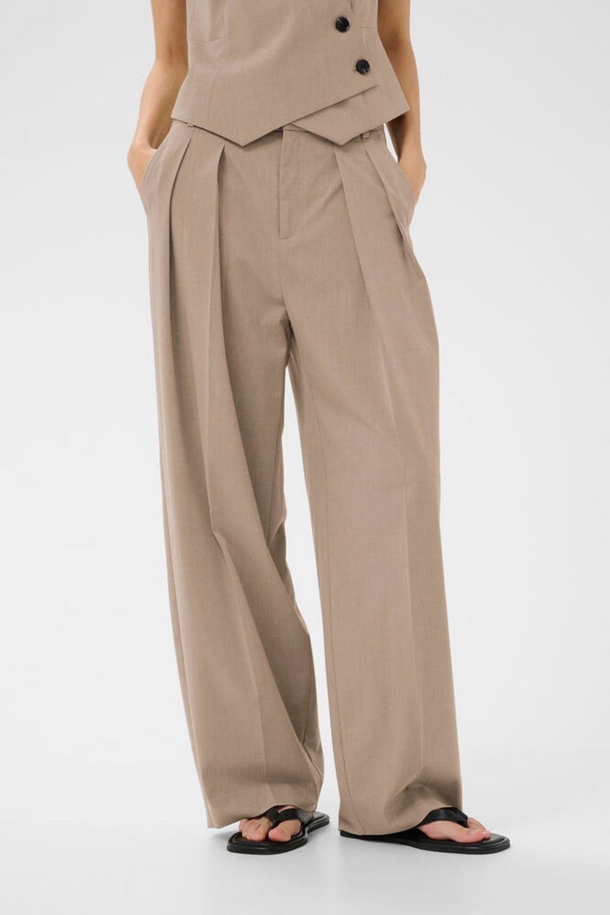 Inwear Cierra Wide Pant In Cornstalk Melange