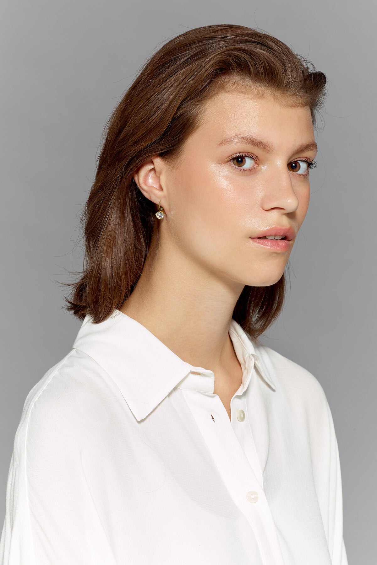 Dyrberg Kern Madu Gold Plate Ear-rings in Crystal