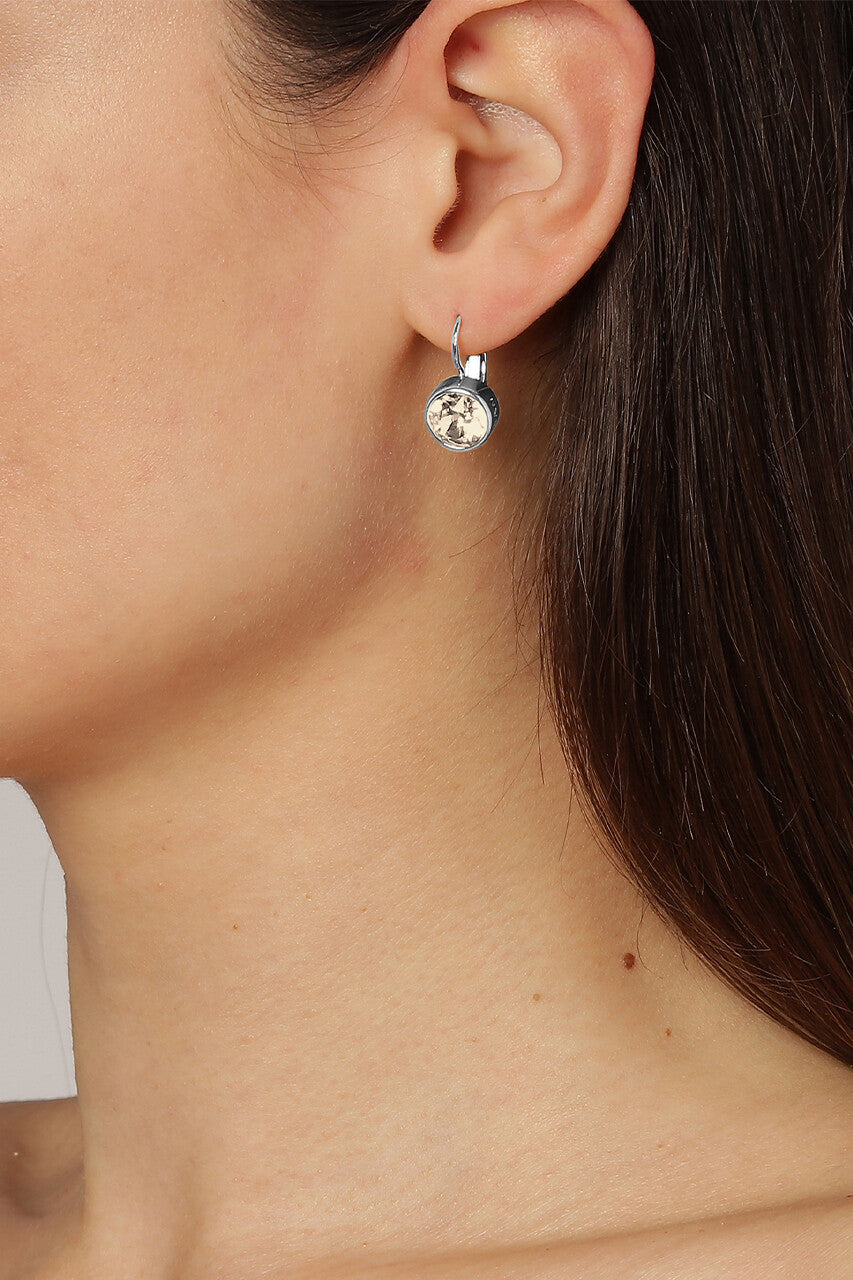 Dyrberg/Kern Louise Ear-rings in Silver and Sand