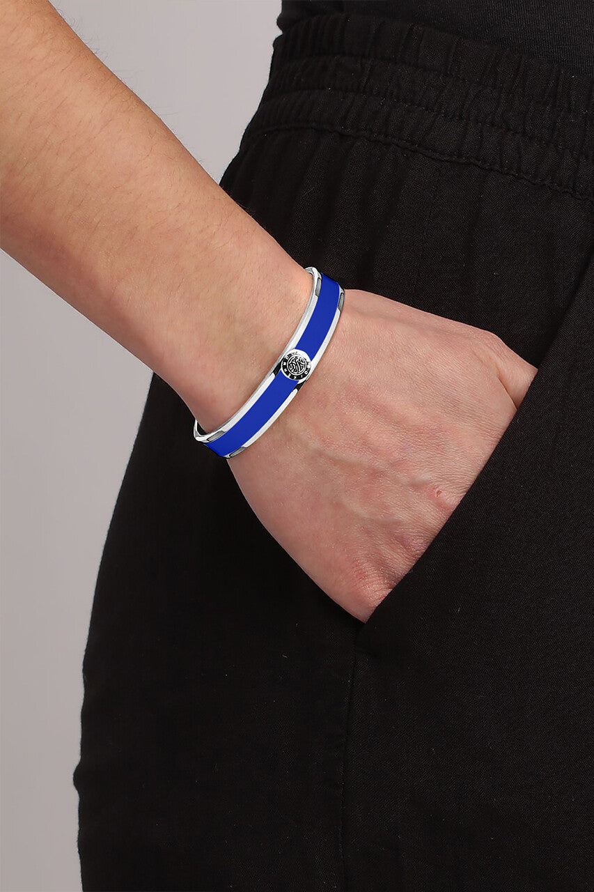 Dyrberg/Kern Pennika Bangle in Silver & Blue