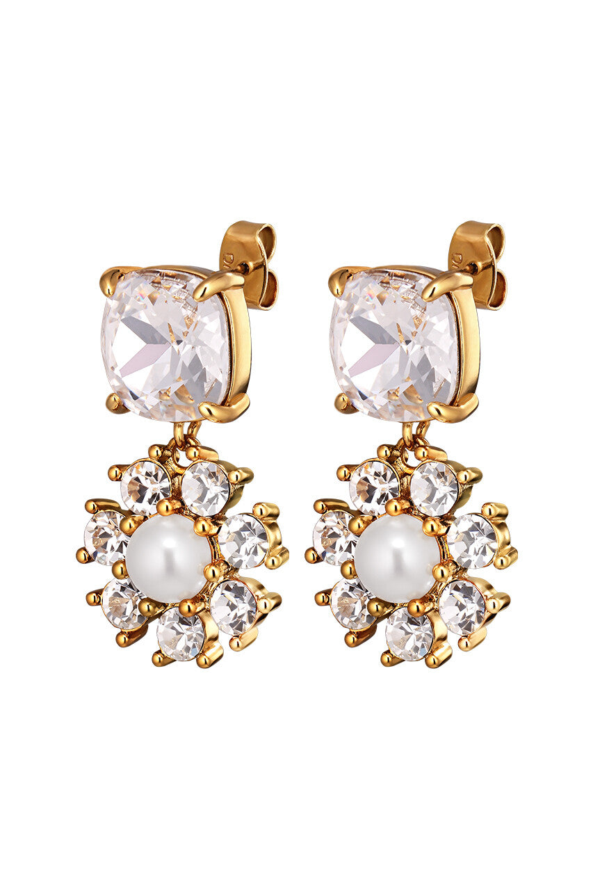 Dyrberg/Kern Poppy Earring in Crystal/White