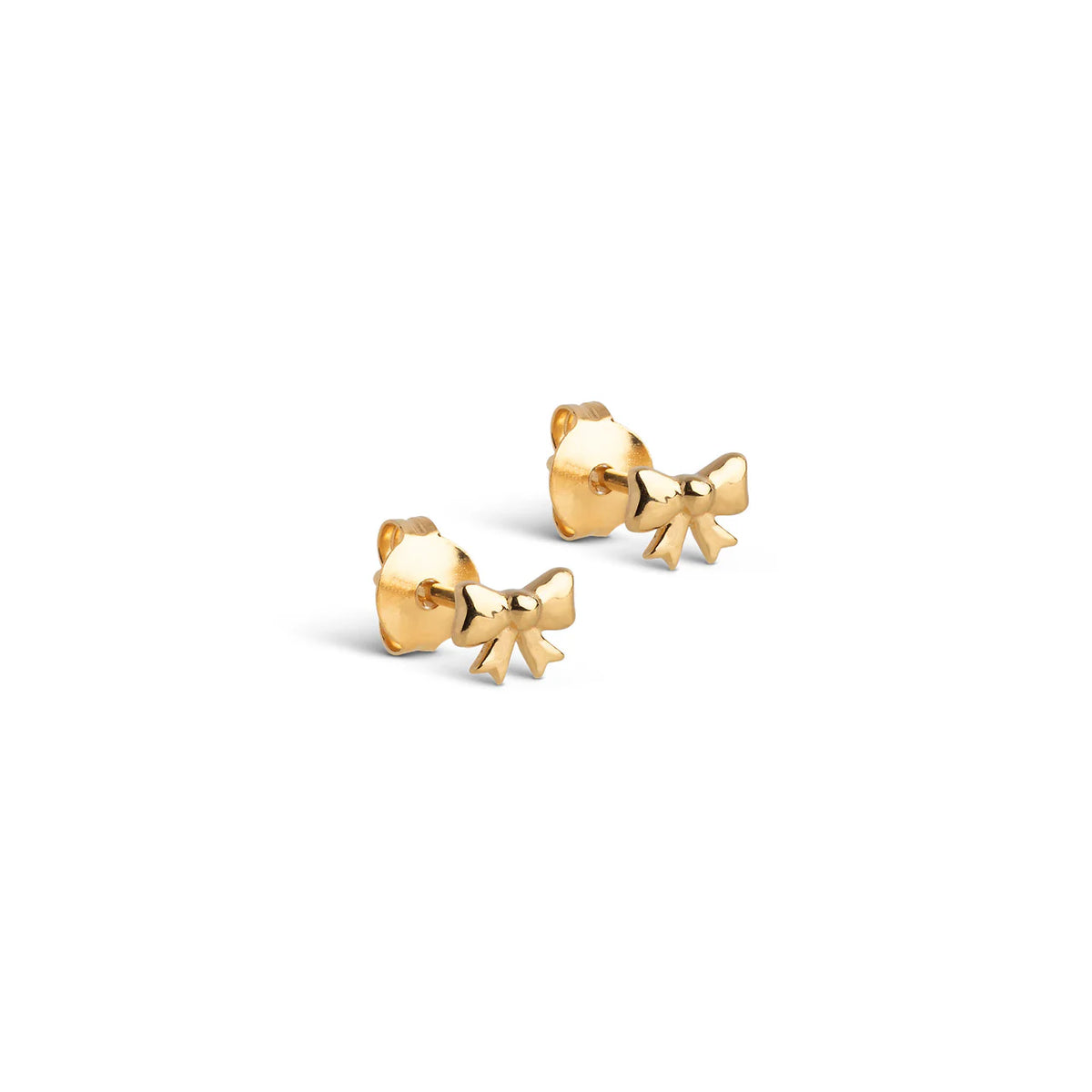 Enamel Copenhagen Baby Bow Studs in Gold Plate