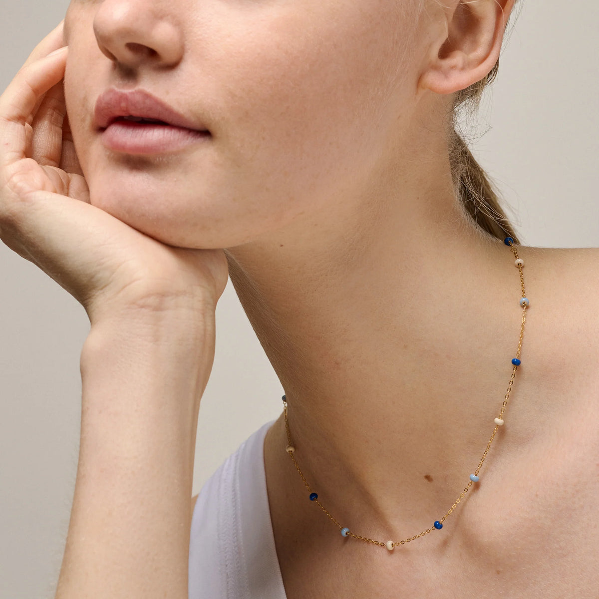 Enamel Copenhagen Lola Necklace in Marine Blue