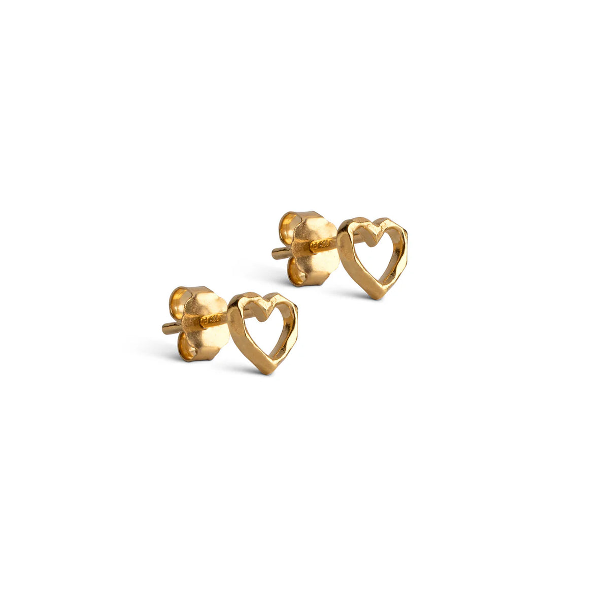 Enamel Copenhagen Organic Heart Earring in Gold Plate