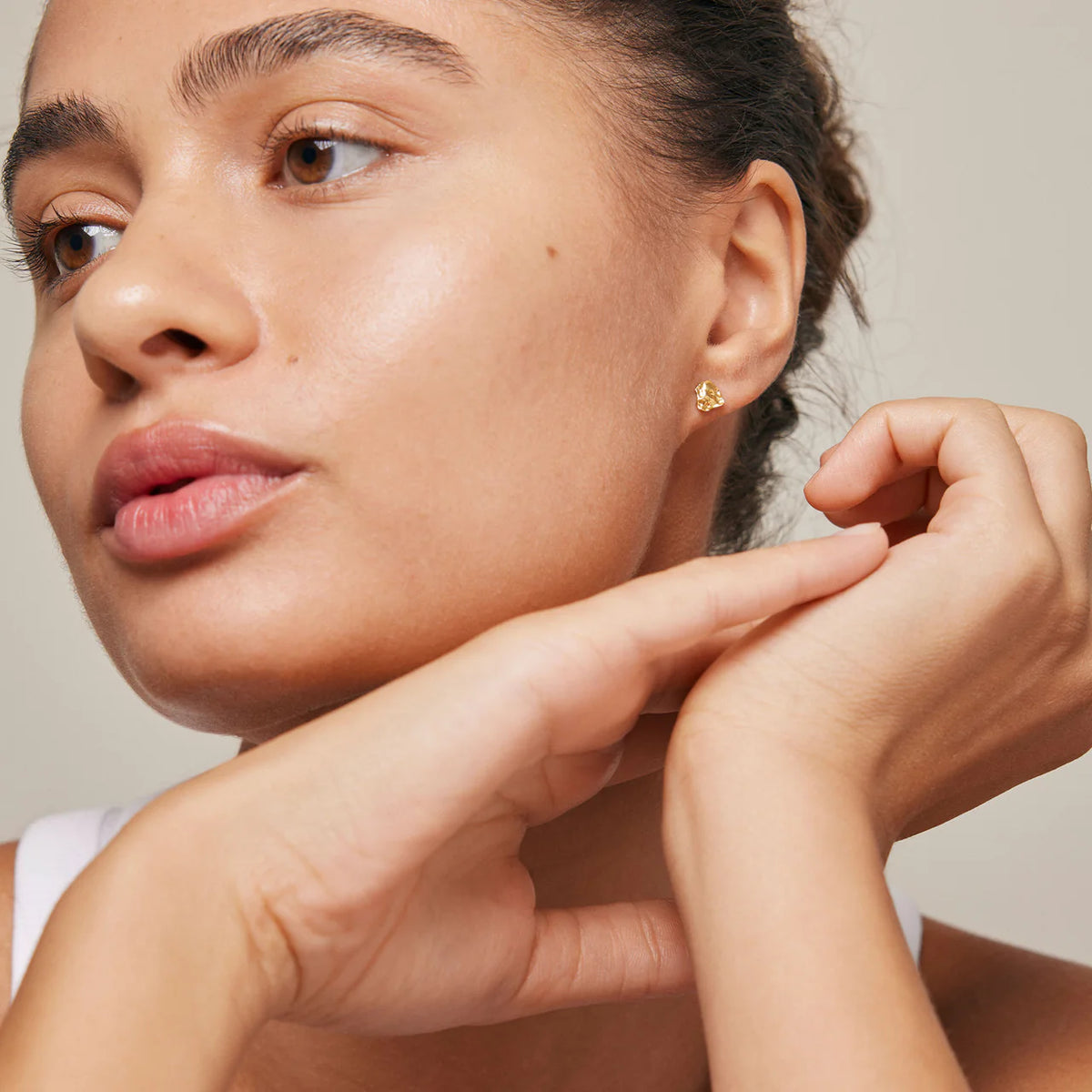 Enamel Copenhagen Rio studs in Gold Plate