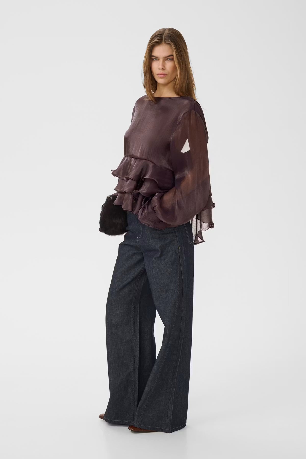 Gestuz Licie Blouse In Deep Plum